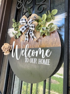 Welcome- Wood Door Sign