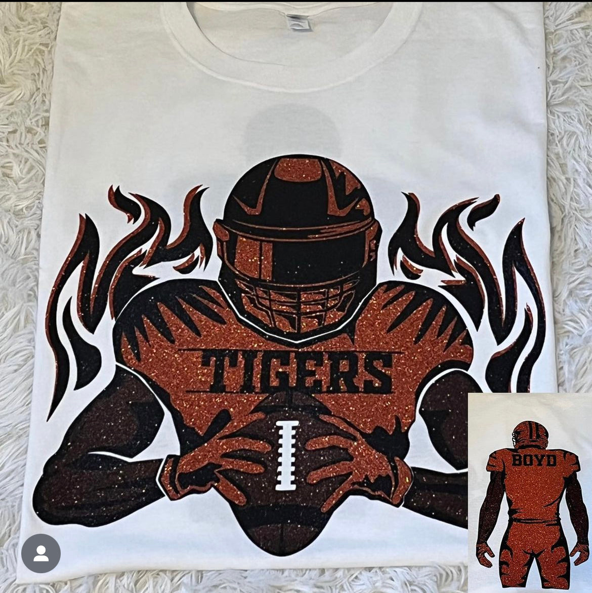 Glitter Football Front Tee