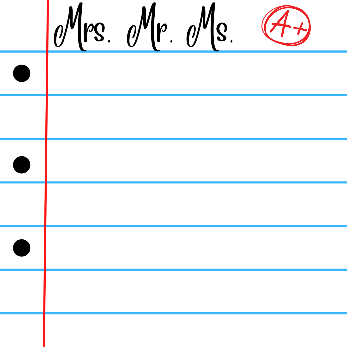 Blank Notebook Name Template